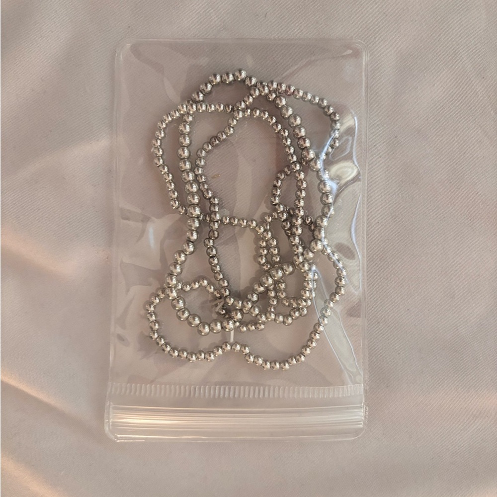 Elegant Silver Beaded Bracelet